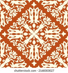 Damask Seamless Pattern Vector Design Background 