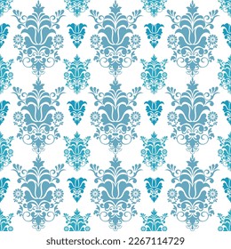 Damask seamless pattern vector element. Classical luxury old fashioned damask ornament, royal Victorian seamless texture for wallpapers, textile, wrapping. Exquisite floral baroque template