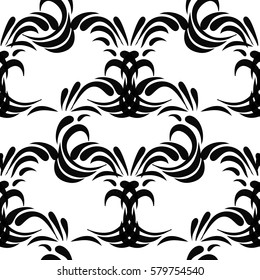 Damask seamless pattern. Damask vector floral pattern with arabesque. Floral elegant   seamless vector fabric texture