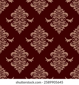 Damask Seamless Pattern - Vector Illustration for Elegant Textile Design