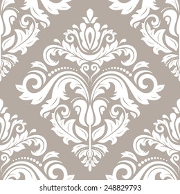 Damask seamless pattern. Vector traditional ornament with oriental elements for backgrounds