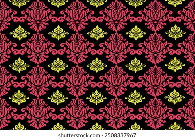 Damask seamless pattern vector,vintage,traditional,ethnic pattern, Turkish motifs, Great for fabric and textile, wrapping, clothing,carpet, Bandana, batik, and wallpaper