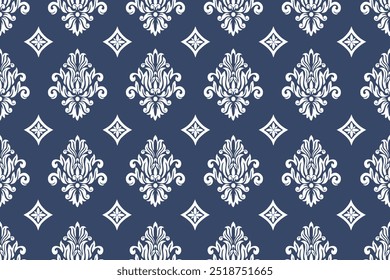 Damask seamless pattern vector,vintage,traditional,ethnic pattern, Turkish motifs, Great for fabric and textile, wrapping, clothing,carpet, Bandana, batik, and wallpaper