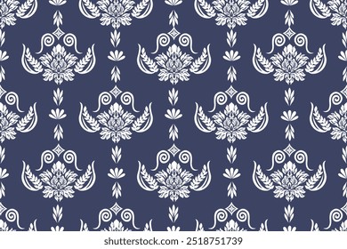 Damask seamless pattern vector,vintage,traditional,ethnic pattern, Turkish motifs, Great for fabric and textile, wrapping, clothing,carpet, Bandana, batik, and wallpaper