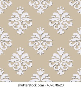 Damask seamless pattern. Vintage seamless baroque wallpaper. Vector illustration