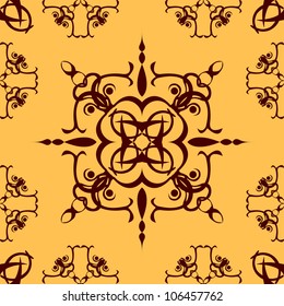 Damask seamless pattern. Seamless Vintage Wallpaper Pattern. Vector