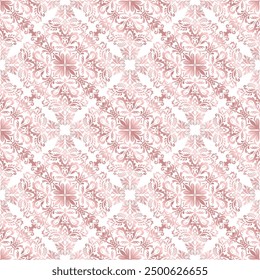 Damask seamless pattern, Wallpaper in the style of Baroque, Vintage background, Luxury rose gold floral Graphic pattern for fabric, curtain, packaging, Vector Illustration for Elegant Textile Design