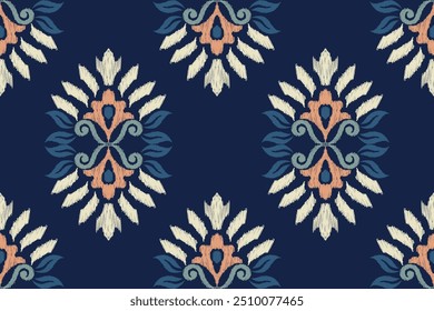 Damask seamless pattern,damask Ikat floral seamless pattern vector illustration,ikat background,Aztec style,baroque pattern.design for texture,fabric,clothing,wrapping,decoration,print,tile,saree,rug