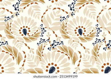 Damask seamless pattern,Ikat floral seamless pattern on white background,vector illustration,Ikat ethnic oriental embroidery,Aztec style,baroque.design for texture,fab,clothing,decoration,fashion