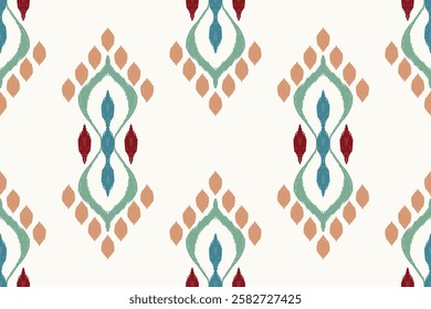 Damask seamless pattern,Ikat floral seamless pattern on white background,vector illustration,Ikat ethnic oriental embroidery,Aztec style,baroque.design for texture,fab,clothing,decoration,fashion,tile