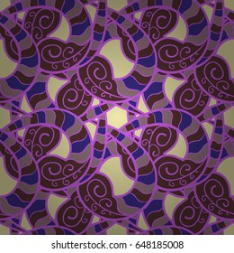 Damask seamless repeating background. Colorful wallpaper on texture background. Colorful element on blue background. Colorful floral ornament in baroque style.