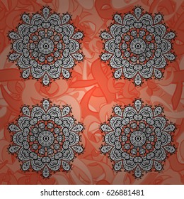 Damask seamless repeating background. Gray wallpaper on texture background. Gray element on pink petals background. Gray floral ornament in baroque style.