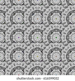 Damask seamless repeating background. White Wallpaper on texture background. White element on background. White floral ornament in baroque style.