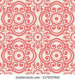 Damask seamless tiles vector design