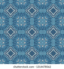 Damask seamless tiles vector design blue pattern ornamental