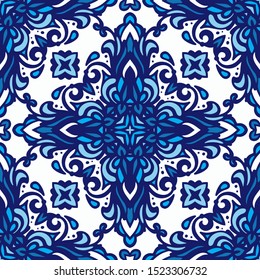 Damask seamless tiles vector design 