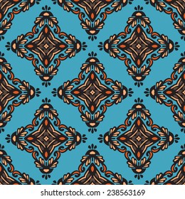 Damask seamless tiles vector design for fabric