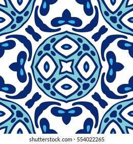 Damask seamless tiles vector design for fabric