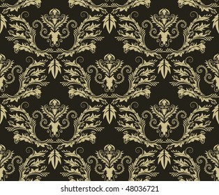 Damask seamless vector background.