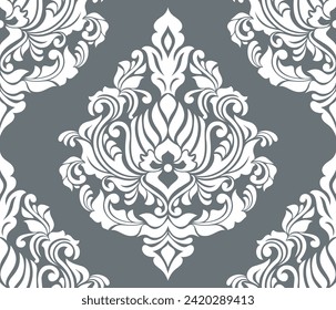 Fondo del vector sin costuras de Damask. estilo barroco. Elemento floral.