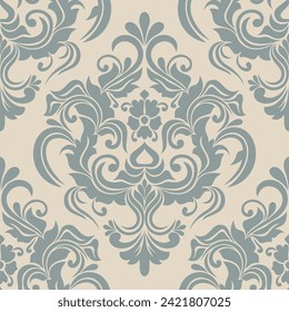 Damask seamless vector background. baroque style pattern. Graphic ornate pattern for wallpaper, fabric, packaging, wrapping. Damask flower ornament.