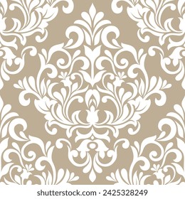 Damask seamless vector background. baroque style pattern. Graphic ornate pattern for wallpaper, fabric, packaging, wrapping. Damask flower ornament.