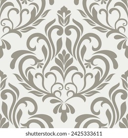 Damask seamless vector background. baroque style pattern. Graphic ornate pattern for wallpaper, fabric, packaging, wrapping. Damask flower ornament.