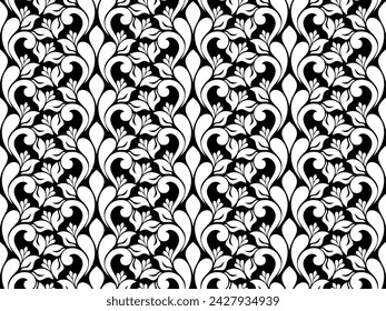 Damask seamless vector background. baroque style pattern. Graphic ornate pattern for wallpaper, fabric, packaging, wrapping. Damask flower ornament.