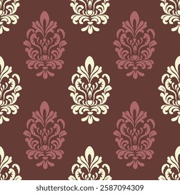 Damask seamless vector background. baroque style pattern.
