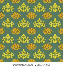 Damask seamless vector background. baroque style pattern.