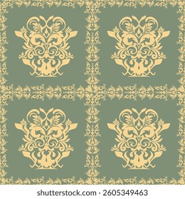 Damask seamless vector background. baroque style pattern. Graphic ornate pattern for wallpaper, fabric, packaging, wrapping. Damask flower ornament.