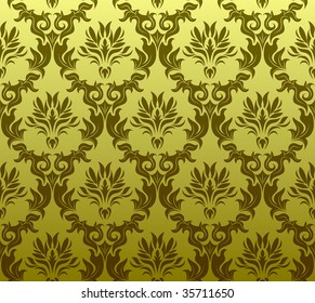 Damask seamless vector background.  For easy making seamless pattern just drag all group into swatches bar, and use it for filling any contours.