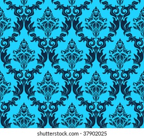 Damask seamless vector background.  For easy making seamless pattern just drag all group into swatches bar, and use it for filling any contours.