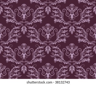 Damask seamless vector background.  For easy making seamless pattern just drag all group into swatches bar, and use it for filling any contours.