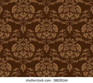 Damask seamless vector background.  For easy making seamless pattern just drag all group into swatches bar, and use it for filling any contours.