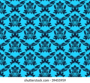Damask seamless vector background.  For easy making seamless pattern just drag all group into swatches bar, and use it for filling any contours.