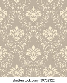 Damask seamless vector background.  For easy making seamless pattern just drag all group into swatches bar, and use it for filling any contours.