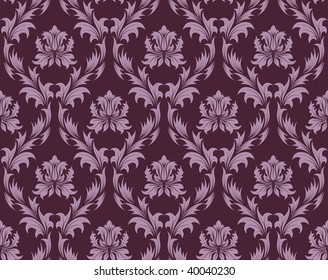 Damask seamless vector background.  For easy making seamless pattern just drag all group into swatches bar, and use it for filling any contours.