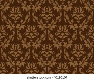 Damask seamless vector background.  For easy making seamless pattern just drag all group into swatches bar, and use it for filling any contours.