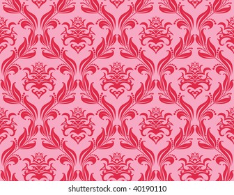 Damask seamless vector background.  For easy making seamless pattern just drag all group into swatches bar, and use it for filling any contours.