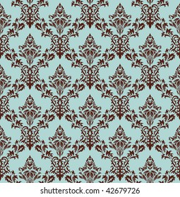 Damask seamless vector background.  For easy making seamless pattern just drag all group into swatches bar, and use it for filling any contours.