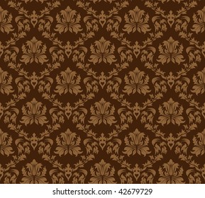 Damask seamless vector background.  For easy making seamless pattern just drag all group into swatches bar, and use it for filling any contours.