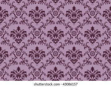 Damask seamless vector background.  For easy making seamless pattern just drag all group into swatches bar, and use it for filling any contours.