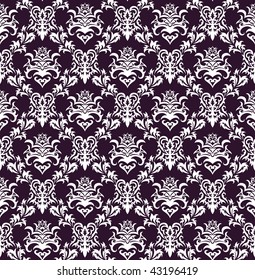 Damask seamless vector background.  For easy making seamless pattern just drag all group into swatches bar, and use it for filling any contours.