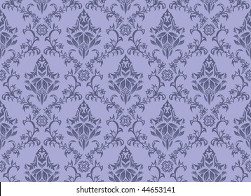 Damask seamless vector background.  For easy making seamless pattern just drag all group into swatches bar, and use it for filling any contours.