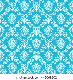 Damask seamless vector background.  For easy making seamless pattern just drag all group into swatches bar, and use it for filling any contours.