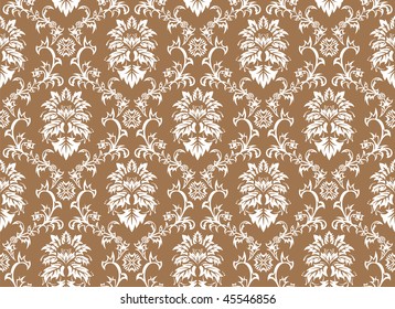 Damask seamless vector background.  For easy making seamless pattern just drag all group into swatches bar, and use it for filling any contours.
