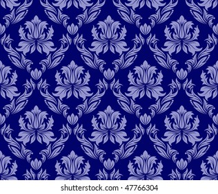 Damask seamless vector background.  For easy making seamless pattern just drag all group into swatches bar, and use it for filling any contours.