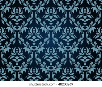 Damask seamless vector background.  For easy making seamless pattern just drag all group into swatches bar, and use it for filling any contours.