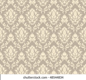 Damask seamless vector background.  For easy making seamless pattern just drag all group into swatches bar, and use it for filling any contours.
